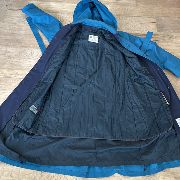 London Fog Main Coat Trench Coat Women's Size Reg 8 Pet. Teal Blue Liner… - Picture 10 of 11